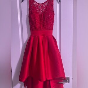 Red Party Dress Short to Long in Back Small
